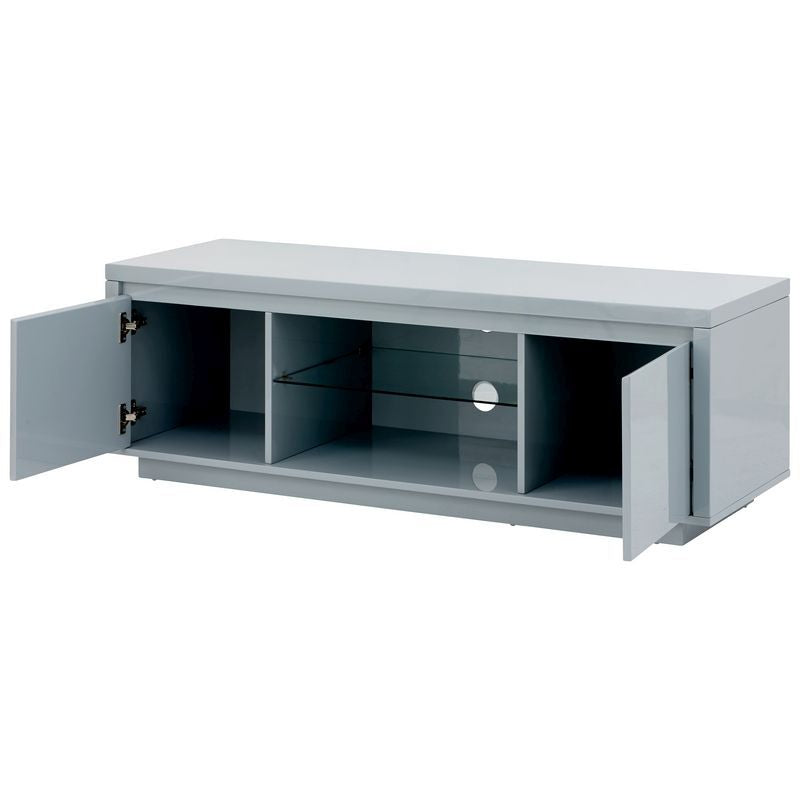 GFW Polar TV Unit Grey 2 Shelves 2 Doors