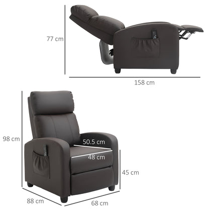 Recliner Sofa Chair PU Leather Massage Armcair w/ Remote Control