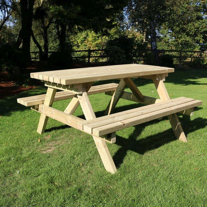 Croft Deluxe Garden Picnic Table by Croft - 6 Seats