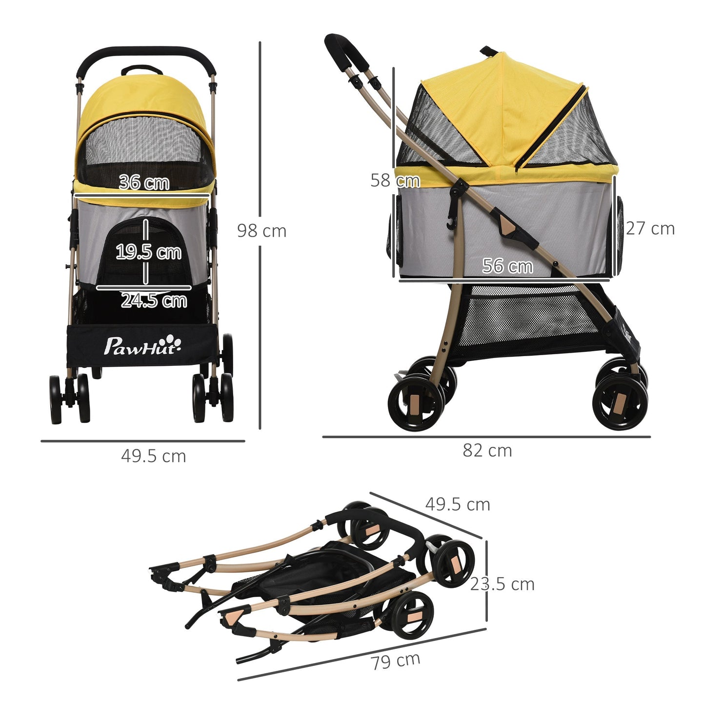 PawHut Detachable Pet Stroller