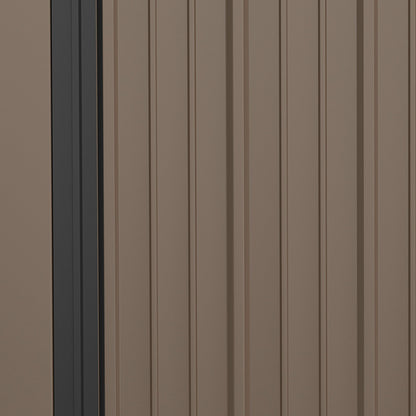 Galvanised 5.3 x 3.1' Single Door Pent Garden Store Steel Brown by Steadfast