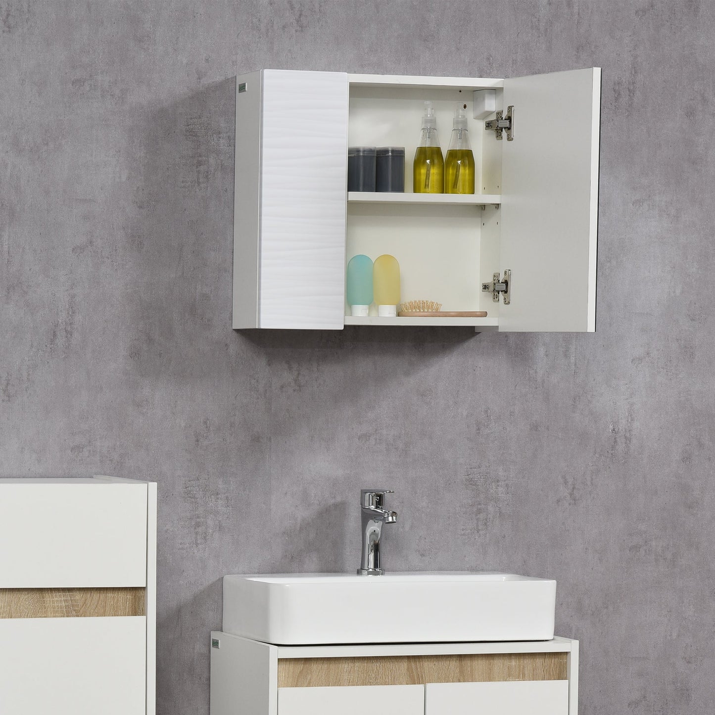 kleankin Bathroom Cabinet with Mirror