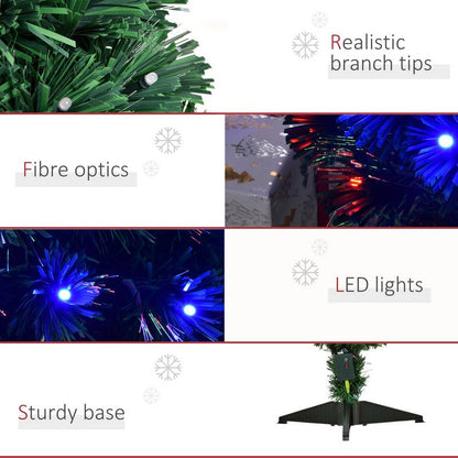 3 Foot Prelit Artificial Christmas Tree with Multi-Coloured Fiber Optic LED Light