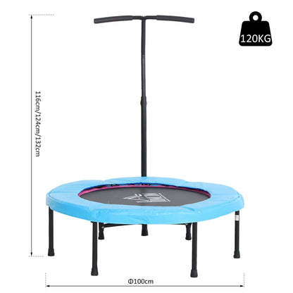 Homcom Trampoline Rebounder w/ Adjustable Handle for Children and Adults Blue