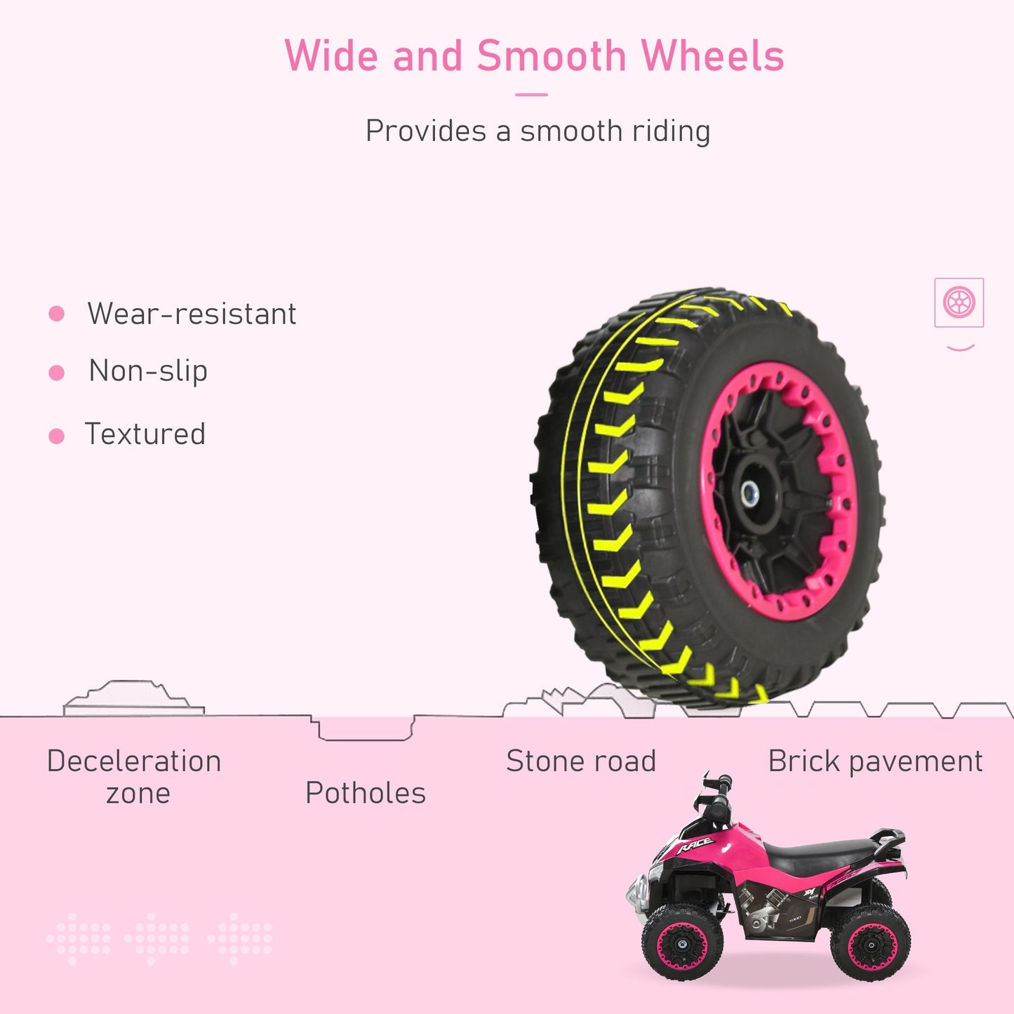 Homcom Ride on Toy for Kids 4 Wheel Foot-to-Floor Sliding Walking Car Toy Motorcycle Baby Walker Toddler Toys for for 18-36 Months Boys and Girls