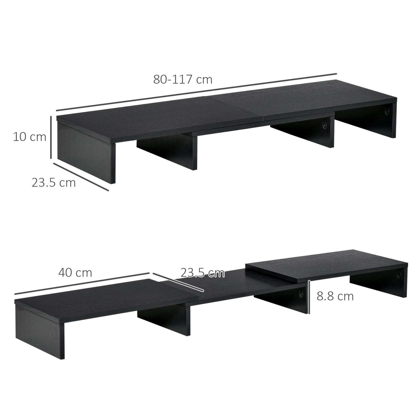 Vinsetto Dual Monitor Stand Riser With Adjustable Length And Angle