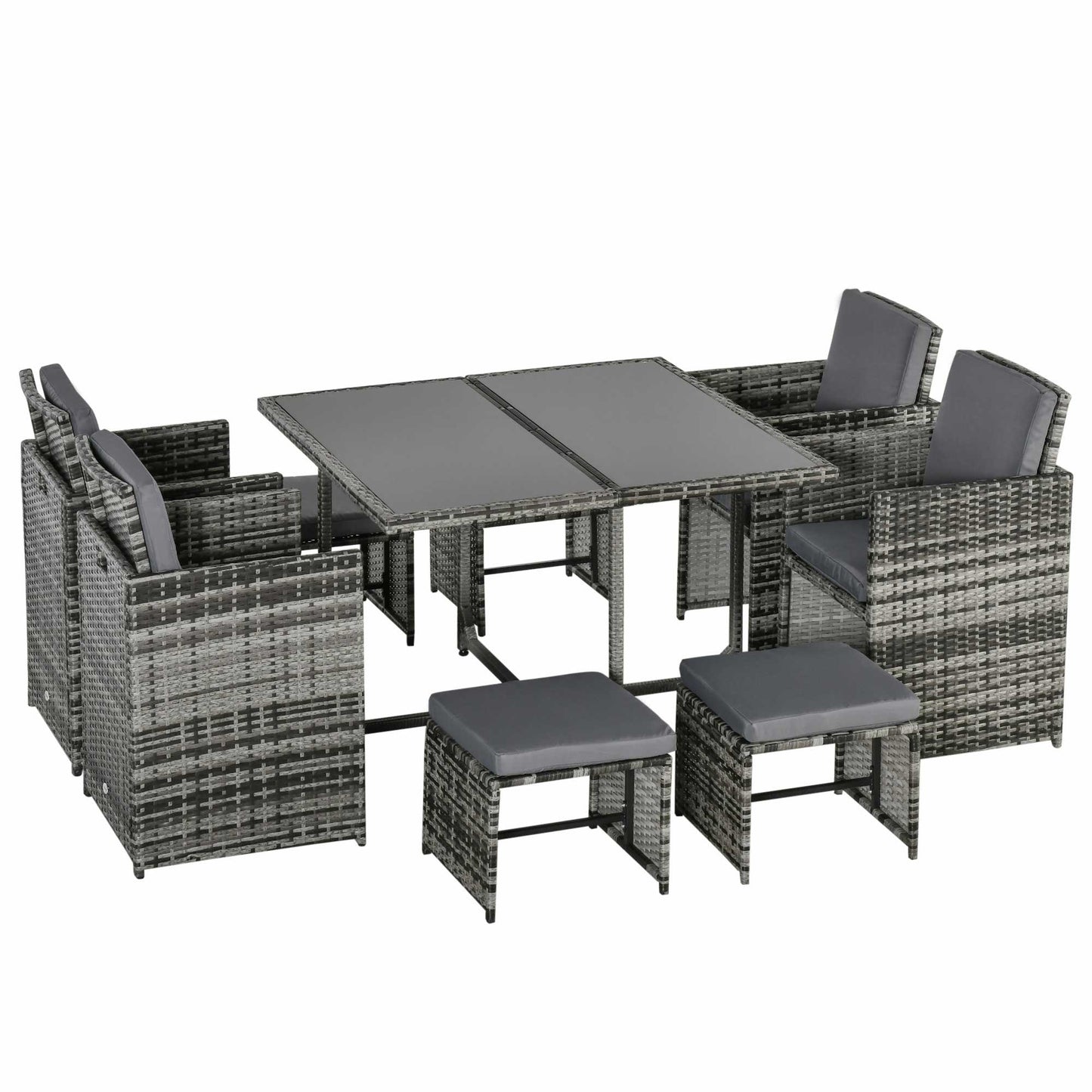 8 Seater Rattan Furniture Set Wicker Weave Patio Dining Table Seat