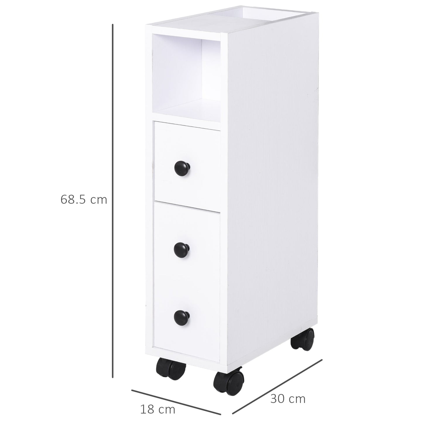 kleankin Particle Board Compact Bathroom Drawers White