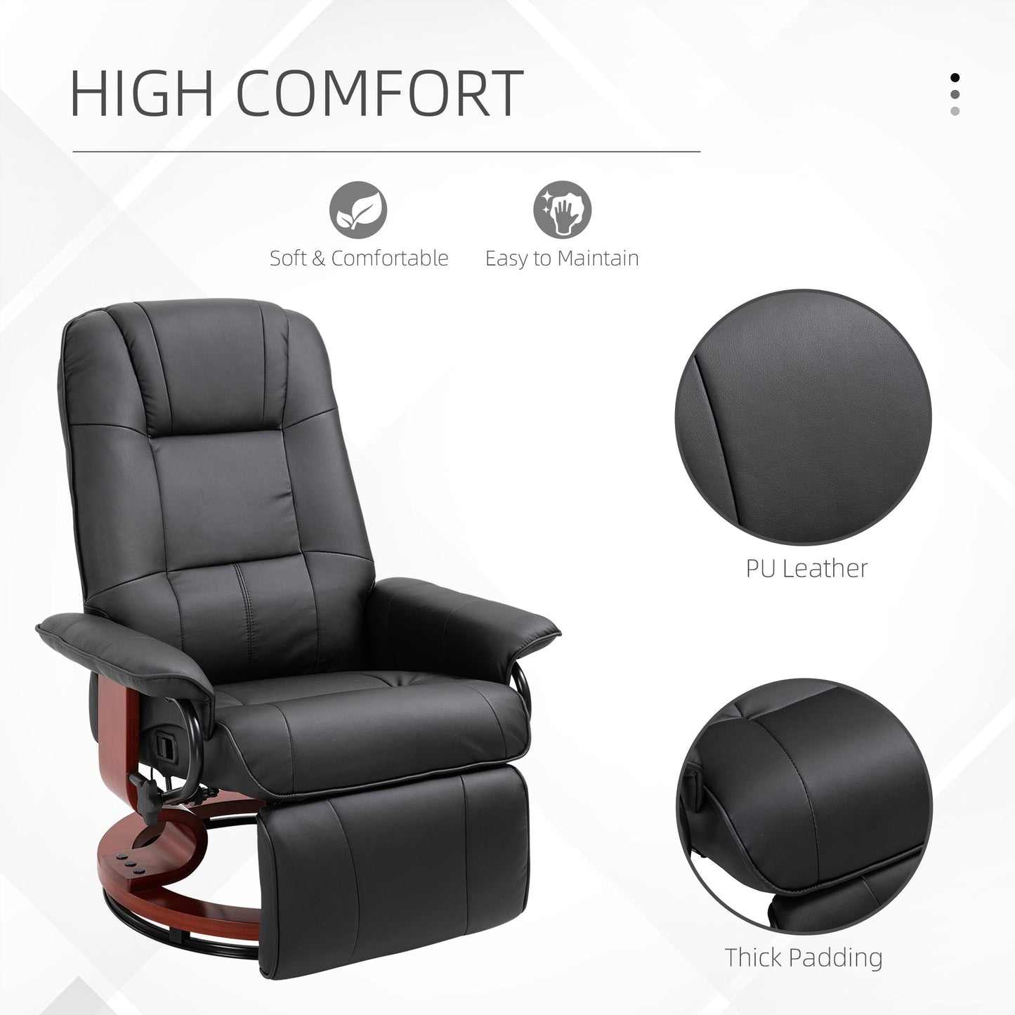 Faux Leather Manual 145° Recliner Chair