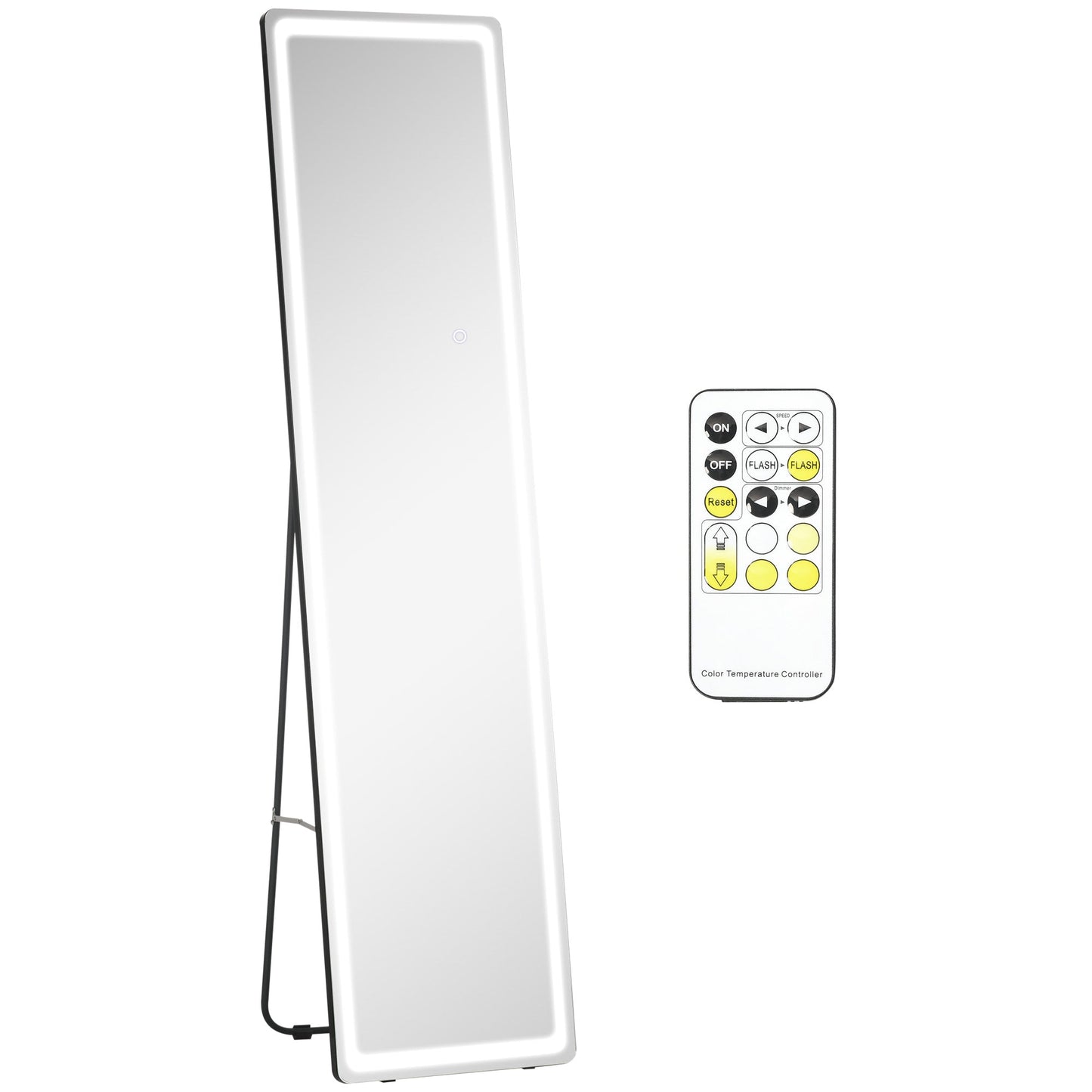 Full-Length Mirror with LED Lights and Remote Control