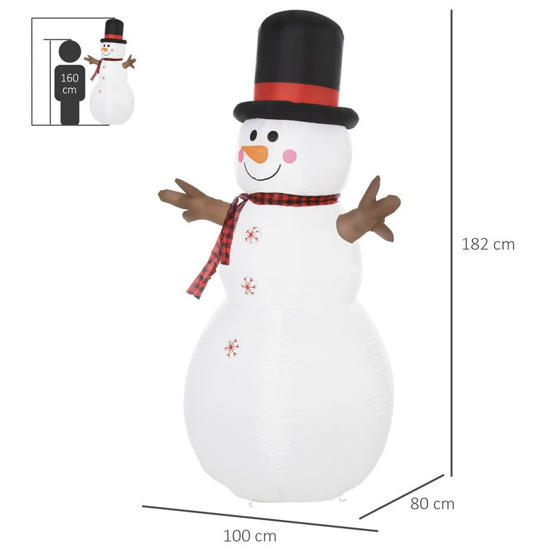 Homcom 6 Foot LED Polyester Outdoor Christmas Inflatable Snow Man