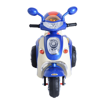 Plastic Music Playing Electric Ride-On Motorbike w/ Lights Blue