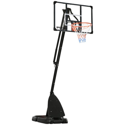 Jack-lift 2.3 to 2.9M Adjustable Free Standing Basketball Hoop Weighted Base With Transit Wheels Black & Red by Sportnow