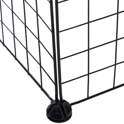 PawHut DIY Pet Playpen Metal Wire Fence Indoor Outdoor Guinea Pig Rabbit Small Animals Cage 36 Panel Enclosure Black