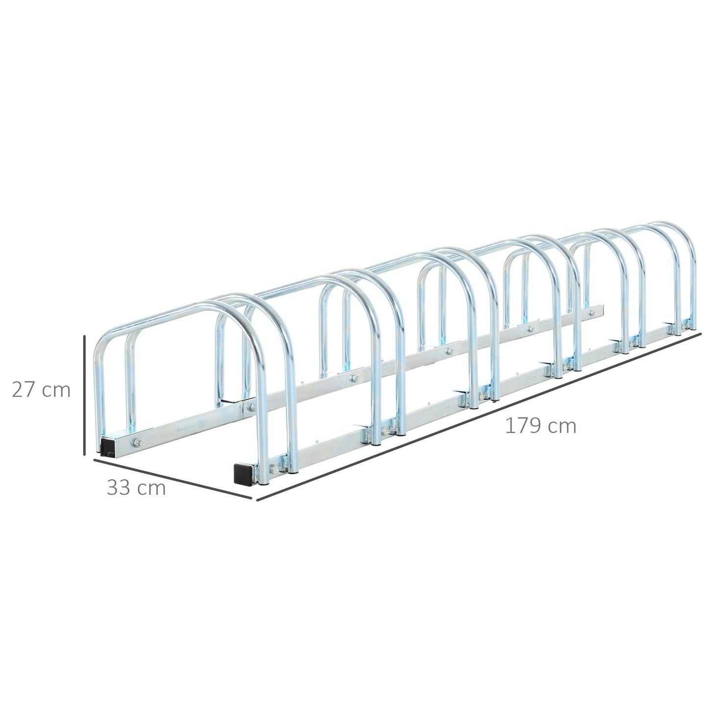 Homcom Bike Stand Parking Rack Floor or Wall Mount Bicycle Cycle Storage Locking Stand 179L x 33W x 27H (6 Racks