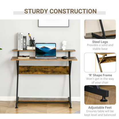 Industrial Computer Desk with Storage