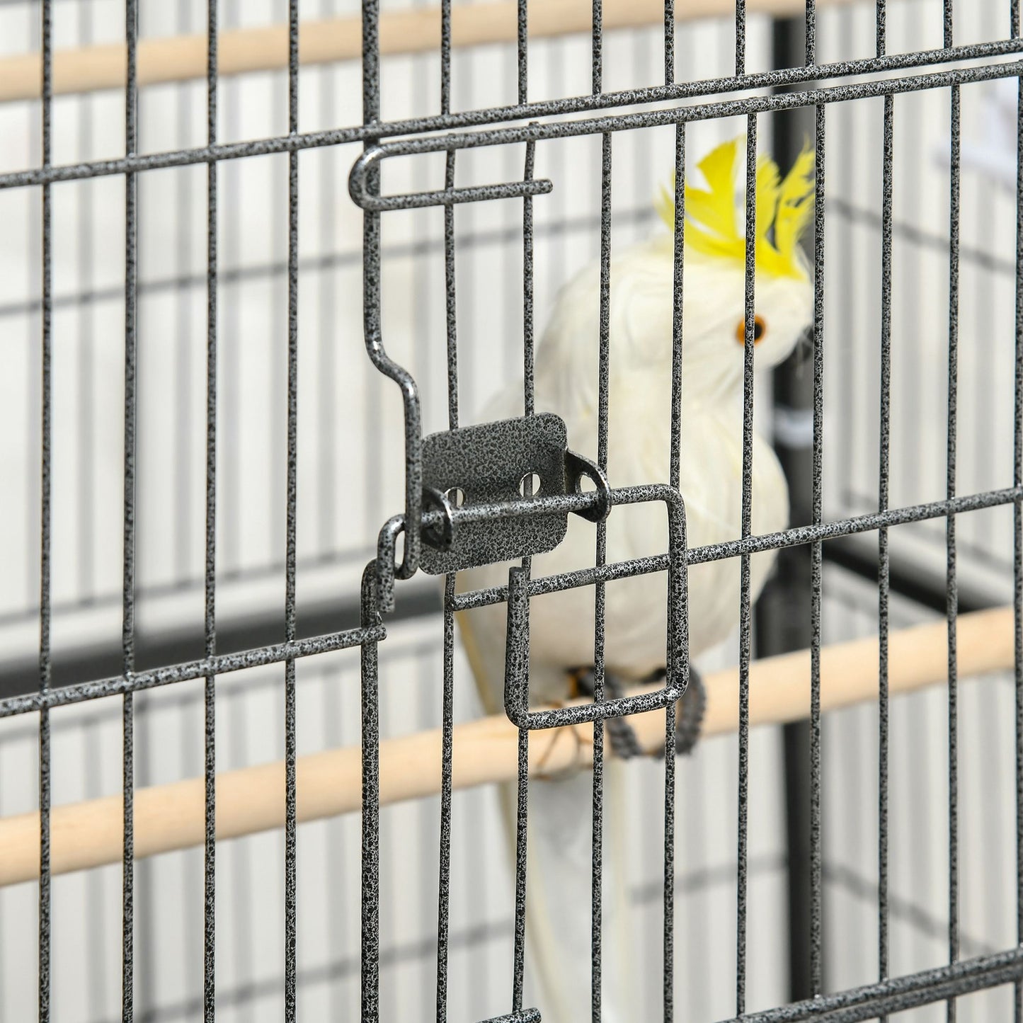 Grille 132cm Bird Cage Wheeled Black by Pawhut