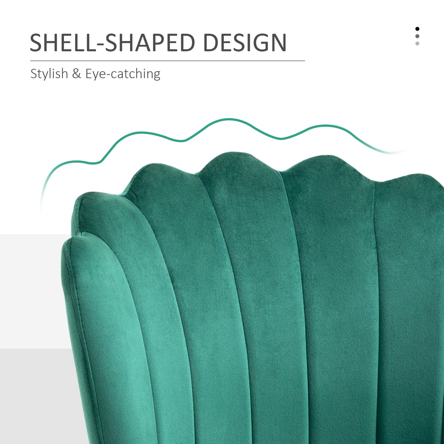 Velvet-Feel Shell Luxe Accent Chair