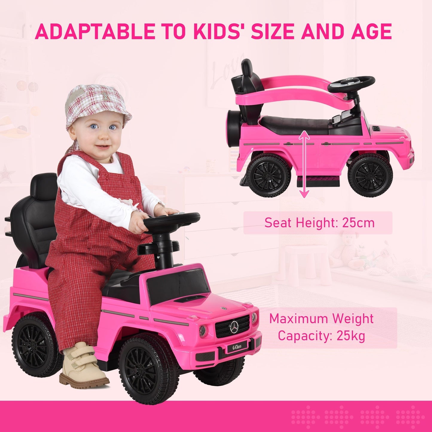 Benz G350 Ride-On Push Along Car Sliding Walker Floor Slider Stroller Toddler Vehicle