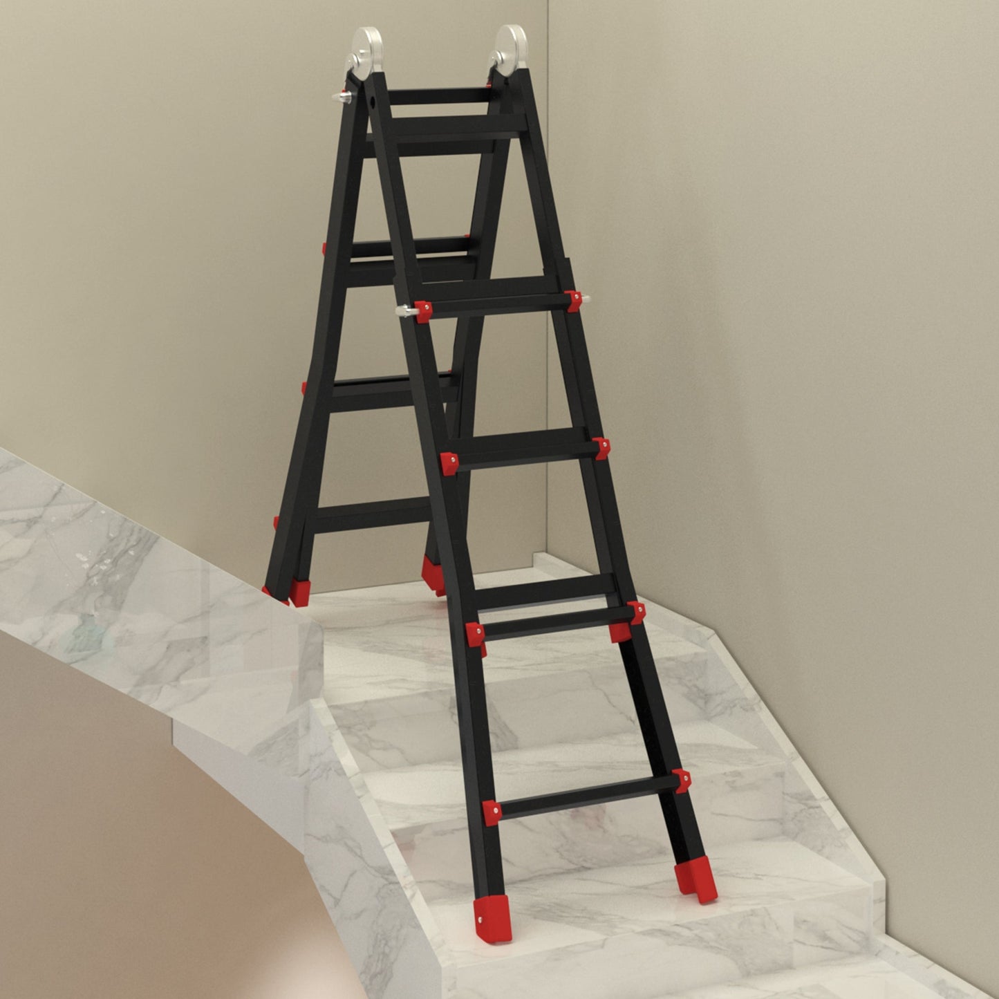 4M Aluminium Telescopic Extendable Ladder w/ Non-Slip Feet