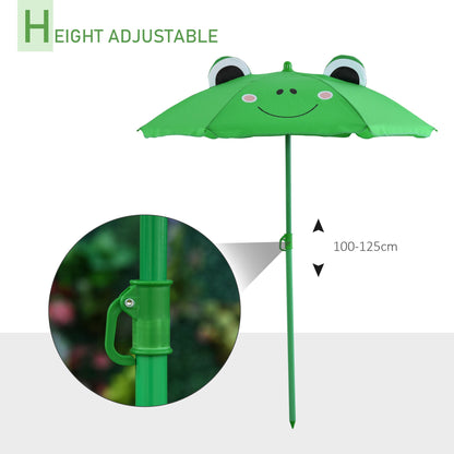 Kids Picnic Table and Chair Set Frog w/ Removable Adjustable Umbrella