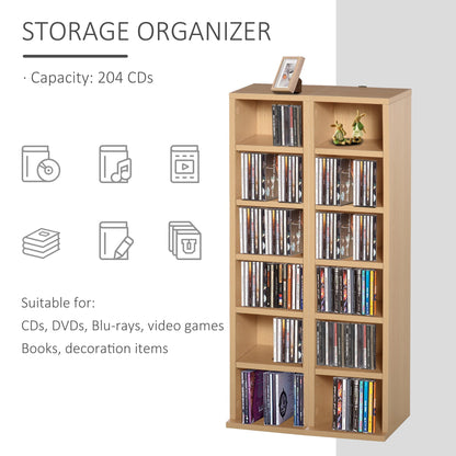 12-Shelf Tall Media Storage Unit - Wood-Effect