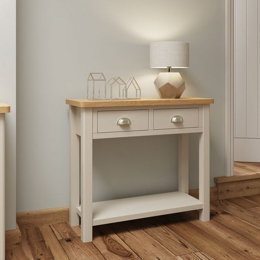 Anglian Furniture Westbridge Console Table Oak Grey 2 Drawers