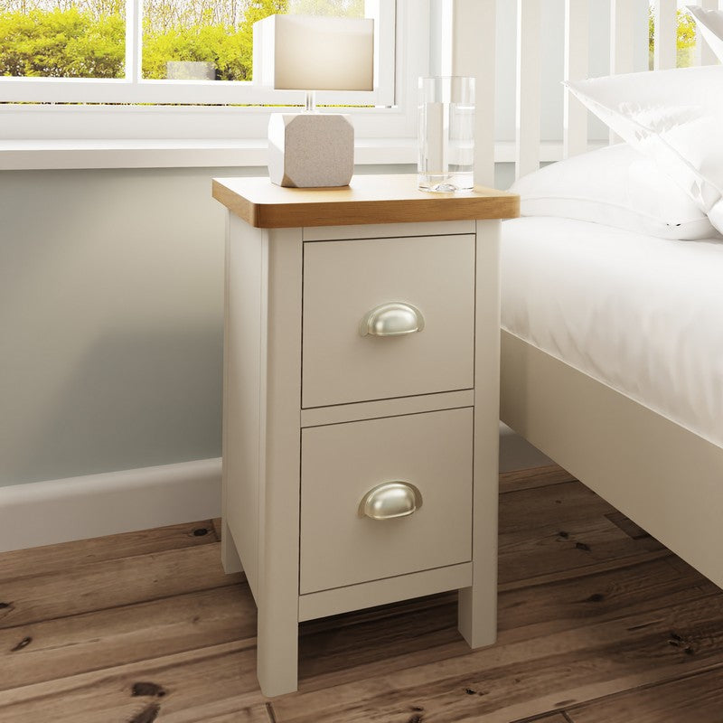 Anglian Furniture Westbridge Bedside Table Oak Grey 2 Drawers