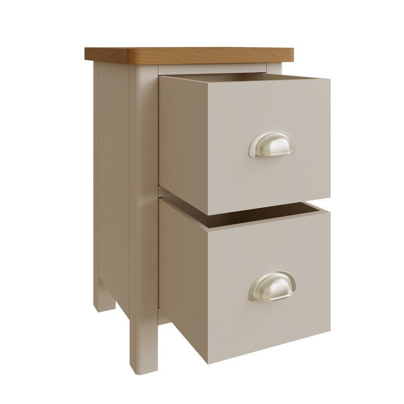 Anglian Furniture Westbridge Bedside Table Oak Grey 2 Drawers