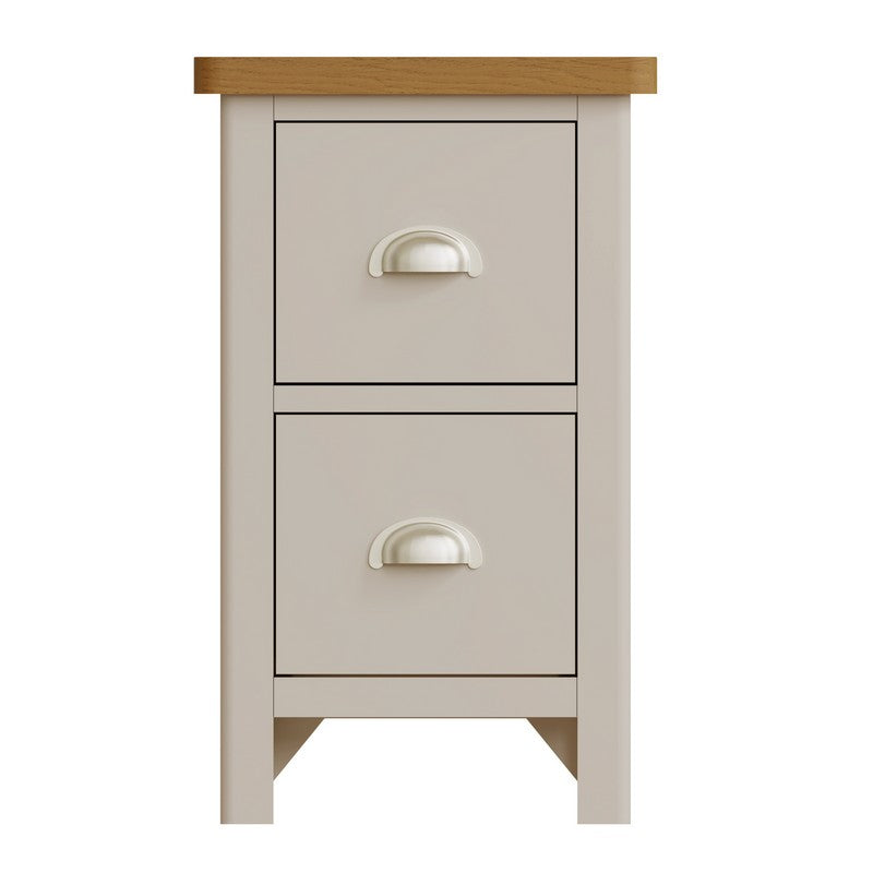 Anglian Furniture Westbridge Bedside Table Oak Grey 2 Drawers