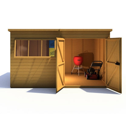 Shire Ranger 9' 9" x 11' 9" Pent Shed - Premium Coated Shiplap