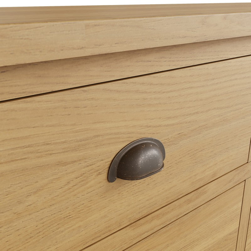 Anglian Furniture Rutland Large Chest of Drawers Oak Natural 6 Drawers