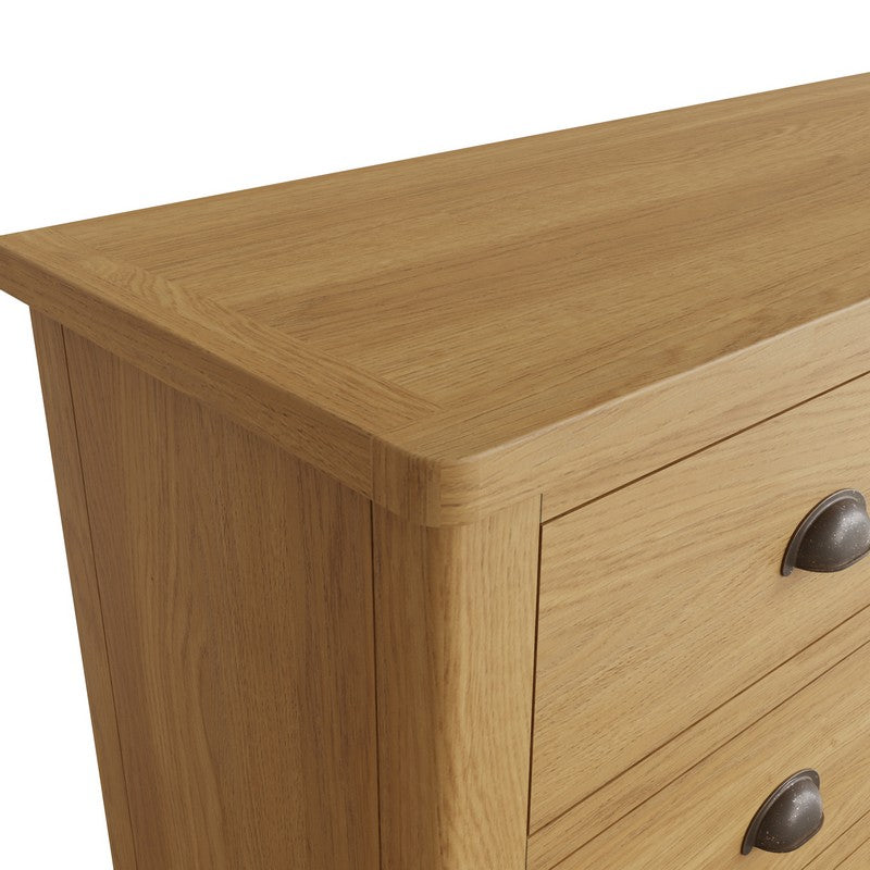 Anglian Furniture Rutland Large Chest of Drawers Oak Natural 6 Drawers