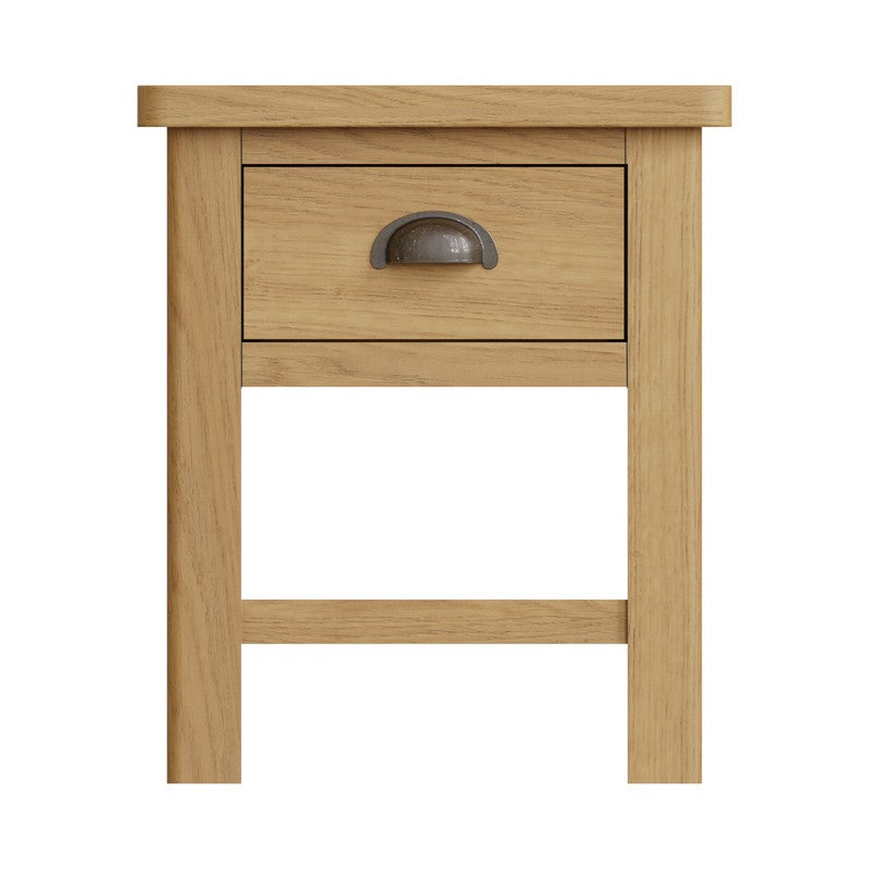 Norfolk Furniture Rutland Side Table Oak Natural 1 Shelf 1 Drawer