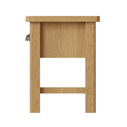 Norfolk Furniture Rutland Side Table Oak Natural 1 Shelf 1 Drawer