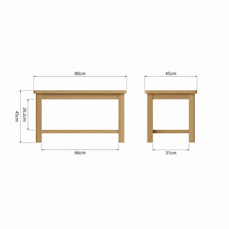 Rutland Coffee Table Oak Natural 1 Shelf