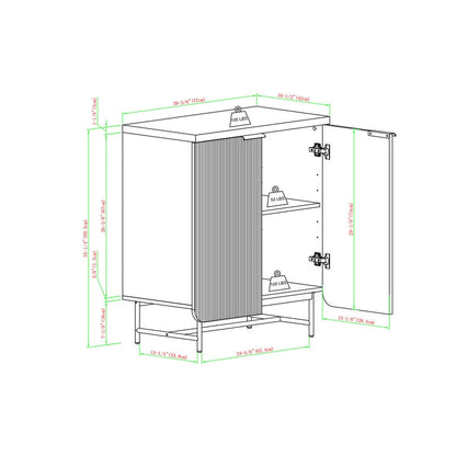 Deco Cabinet Beige 2 Doors 2 Shelves