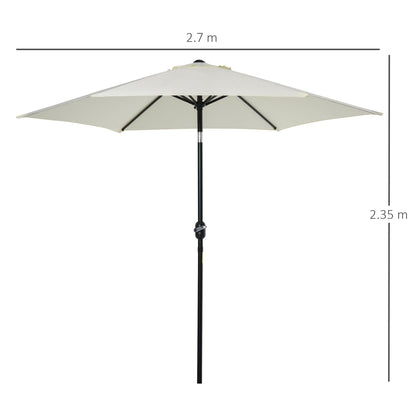 Outsunny 2.7M Garden Parasol Umbrella with Tilt and Crank