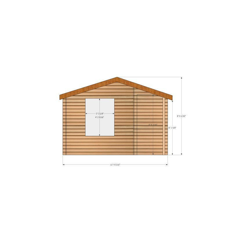 Shire Shire Ringwood 11' 9" x 12' 9" Reverse Apex Log Cabin - Premium 28mm Cladding Tongue & Groove