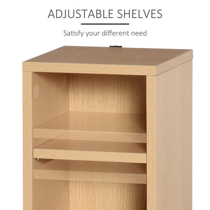 12-Shelf Tall Media Storage Unit - Wood-Effect