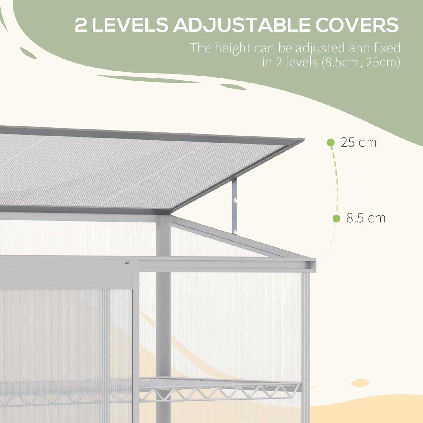 3 Tier Cold Frame With Sliding Door Galvanised Steel by Greenery