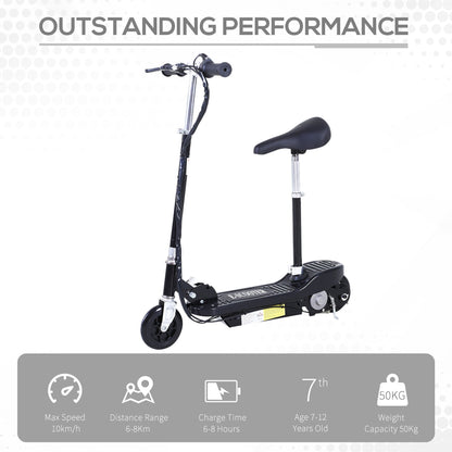 Homcom Motorized Electric Scooter Rechargeable Battery-Black