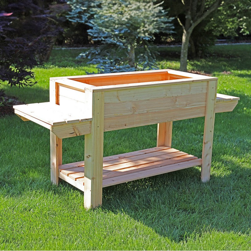 Garden Planter Larch Rectangular 3 Shelf by Shire - 82cm