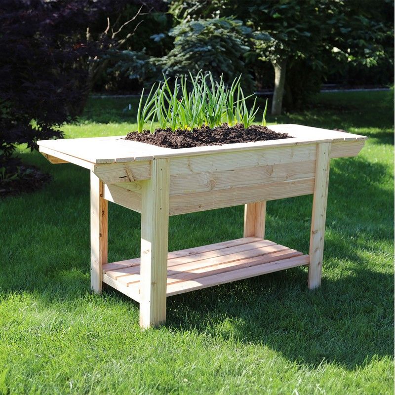 Garden Planter Larch Rectangular 3 Shelf by Shire - 82cm