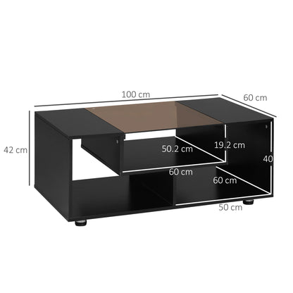 Modern Coffee Table with Tempered Glass Top