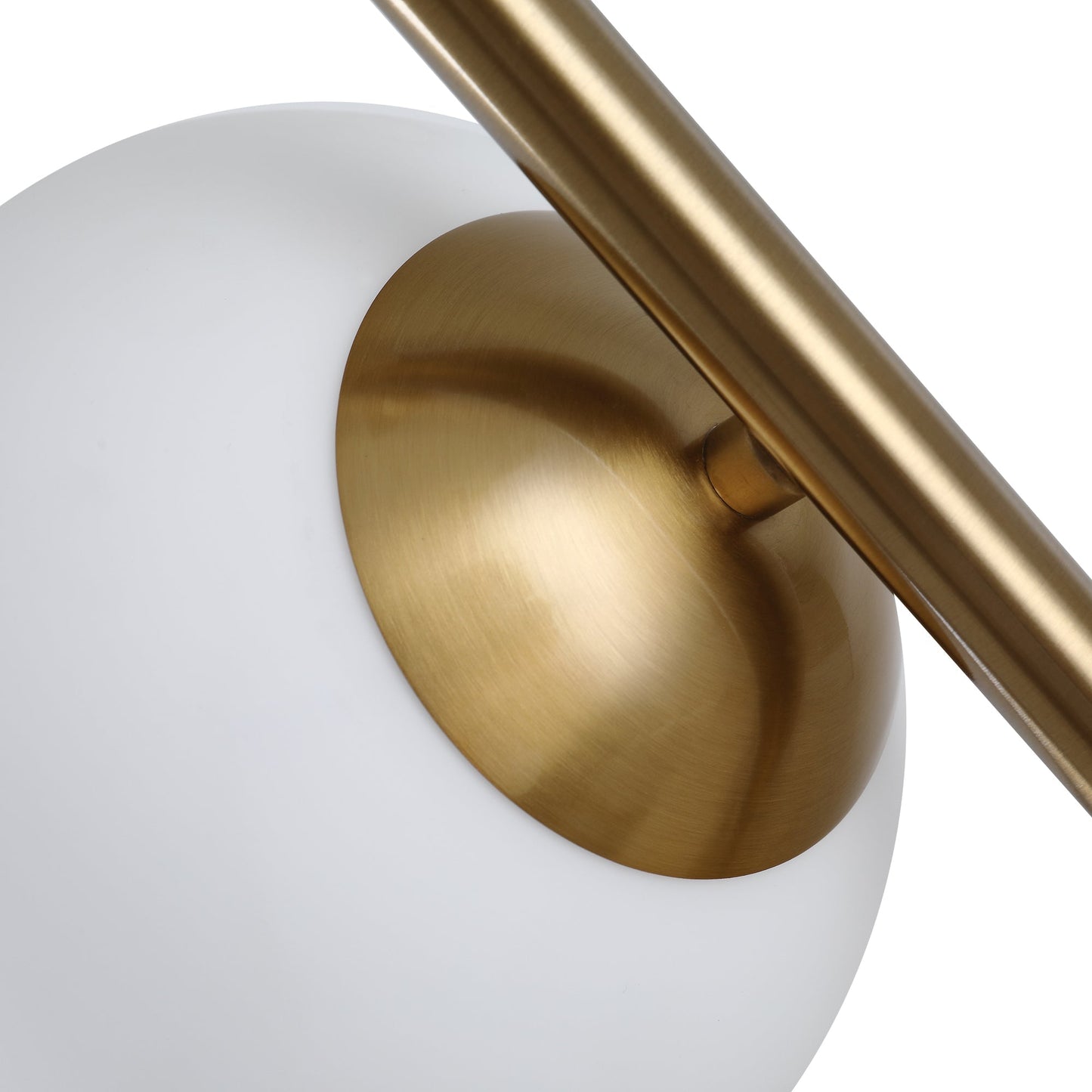 Steel Duo Glass Sphere Floor Lamp Gold