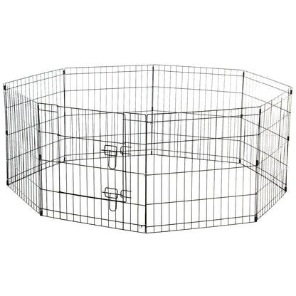 PawHut 8 Panel Dog Playpen Puppy Pen Rabbits Guinea Metal Crate Pet Cage Run Indoor Outdoor