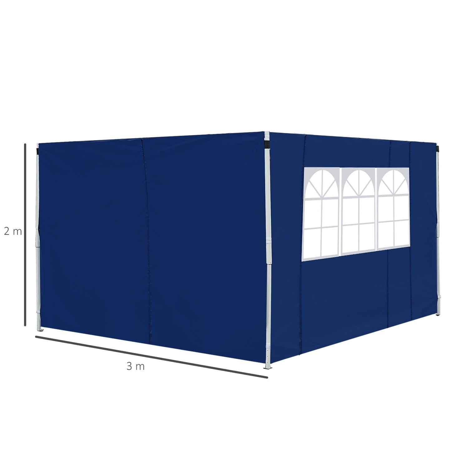 Outsunny 3 x 3M Gazebo Exchangeable Side Panel Panels With Window-Blue