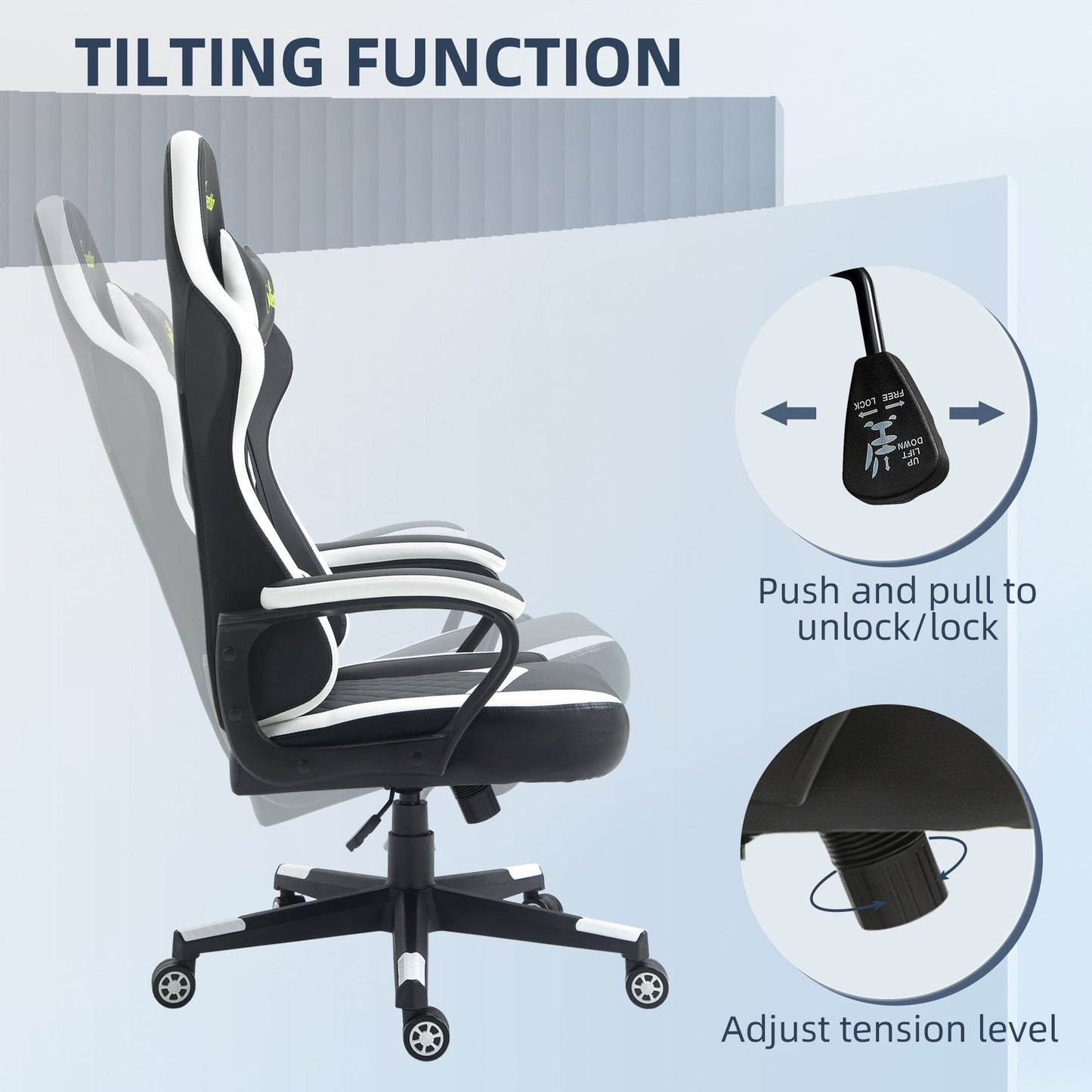 Vinsetto Racing Gaming Chair With Lumbar Support