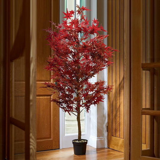 Faux Decor Red Acer Artificial Tree - 184cm